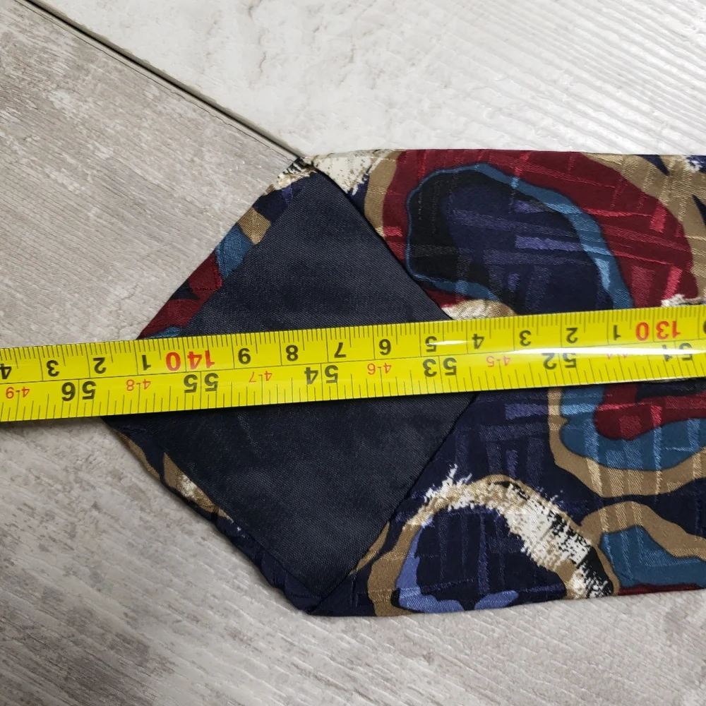 100% Silk Mens Ties Abstract Geometric Artsy Multicolor Statement Office